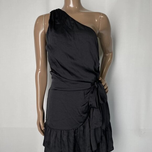 Ramy Brook Women's Harrison Asymmetric Mini Dress Black Size S | One Shoulder - Picture 1 of 8